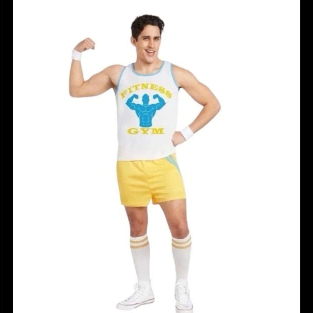 Men's Yellow and White Fitness Gym Set m/L 40-42